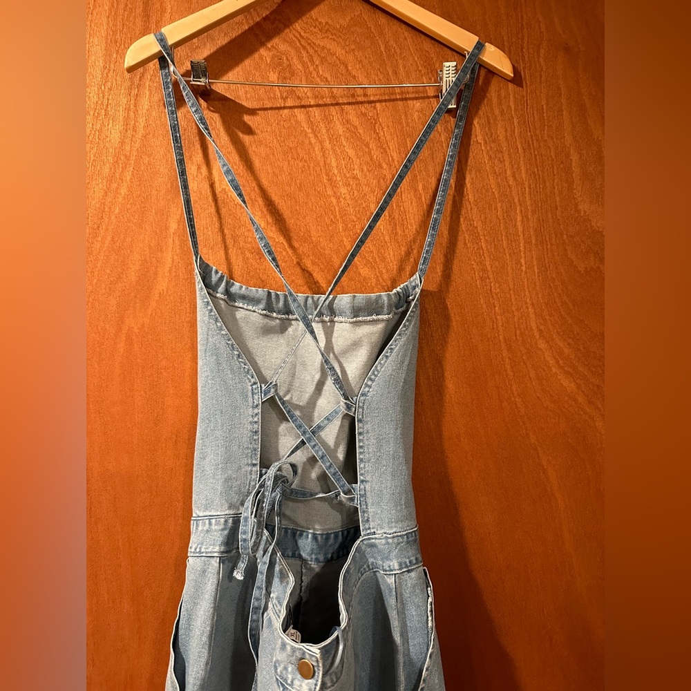 Fashion nova cute backstory denim jumpsuit - Picture 6 of 6